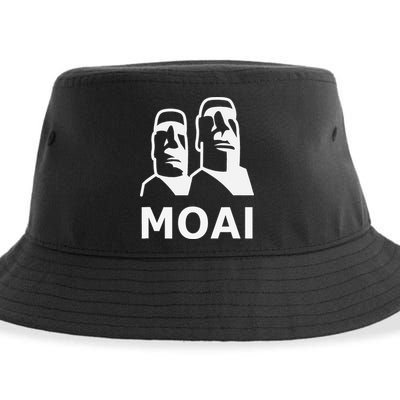 Moai Statues Easter Island Heads Polynesia Sustainable Bucket Hat