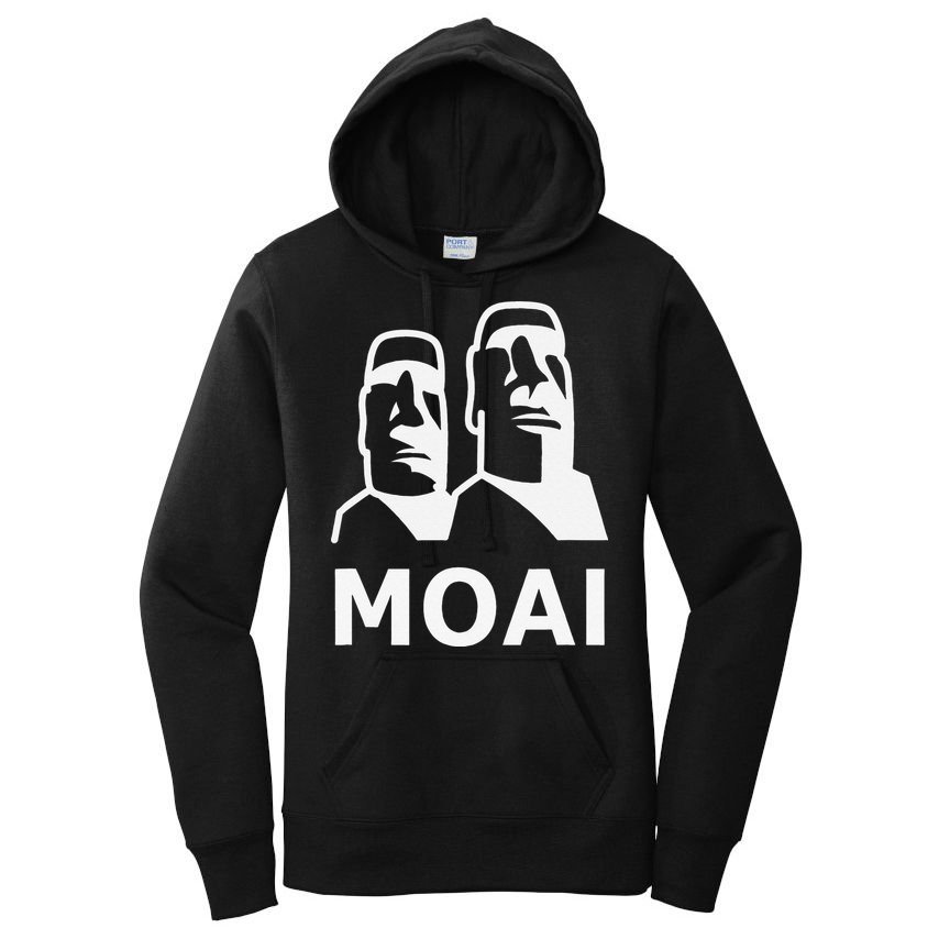 Moai Statues Easter Island Heads Polynesia Women's Pullover Hoodie