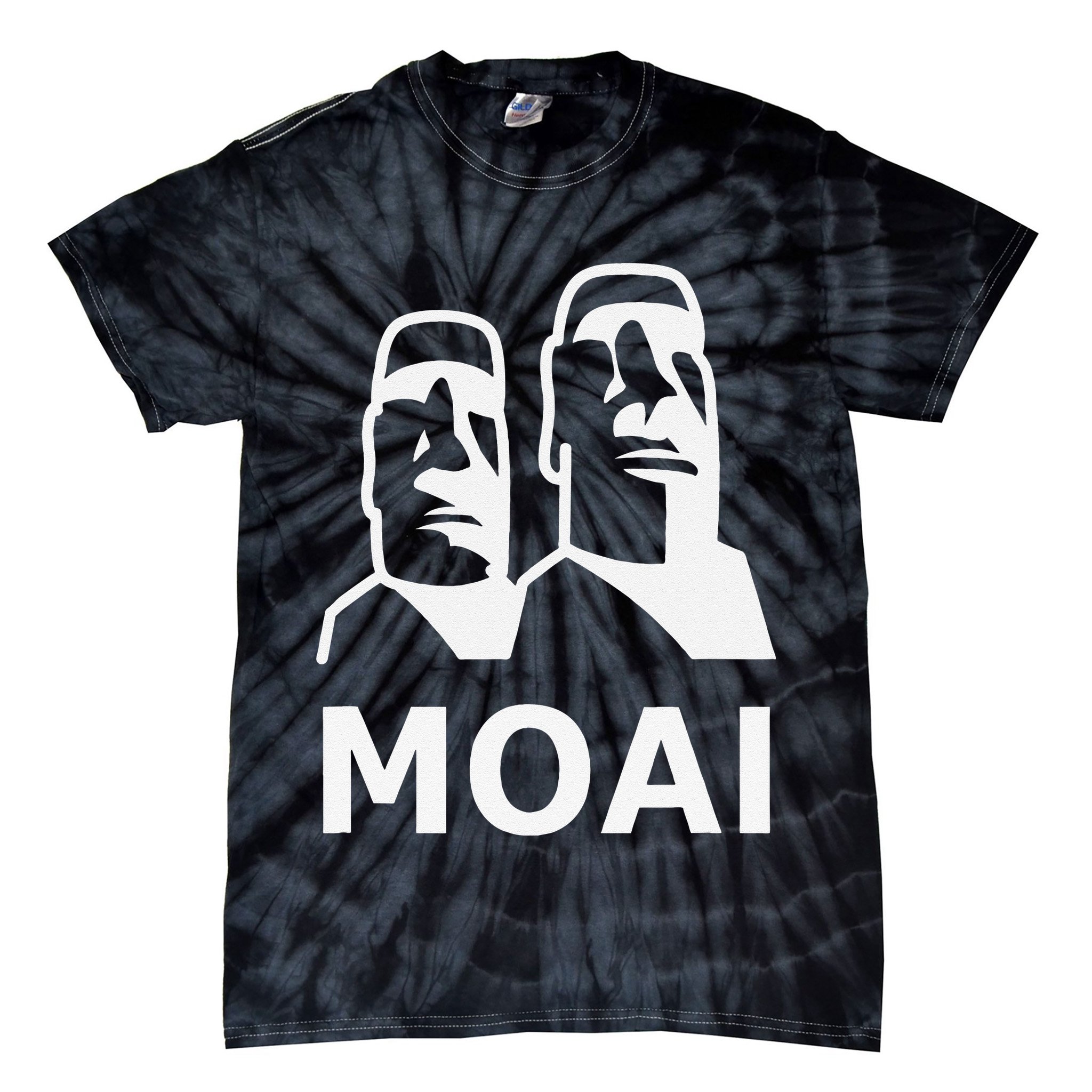 Moai Statues Easter Island Heads Polynesia Tie-Dye T-Shirt