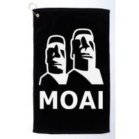 Moai Statues Easter Island Heads Polynesia Golf Towel