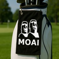 Moai Statues Easter Island Heads Polynesia Golf Towel
