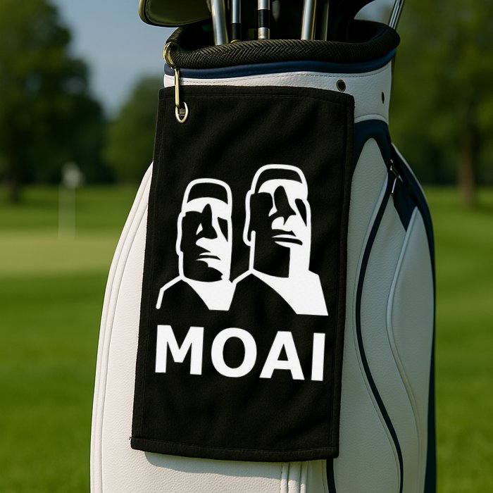 Moai Statues Easter Island Heads Polynesia Golf Towel