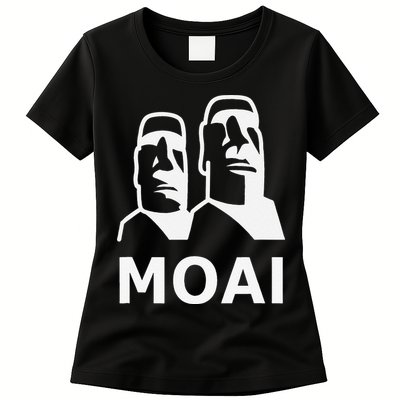 Moai Statues Easter Island Heads Polynesia Womens T-Shirt