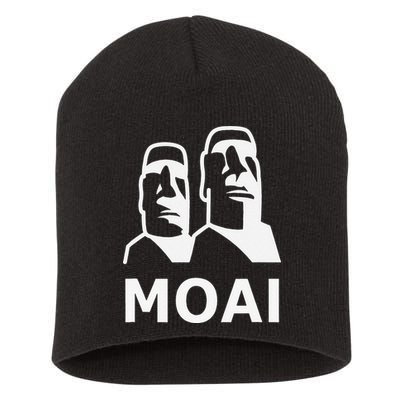 Moai Statues Easter Island Heads Polynesia Short Acrylic Beanie