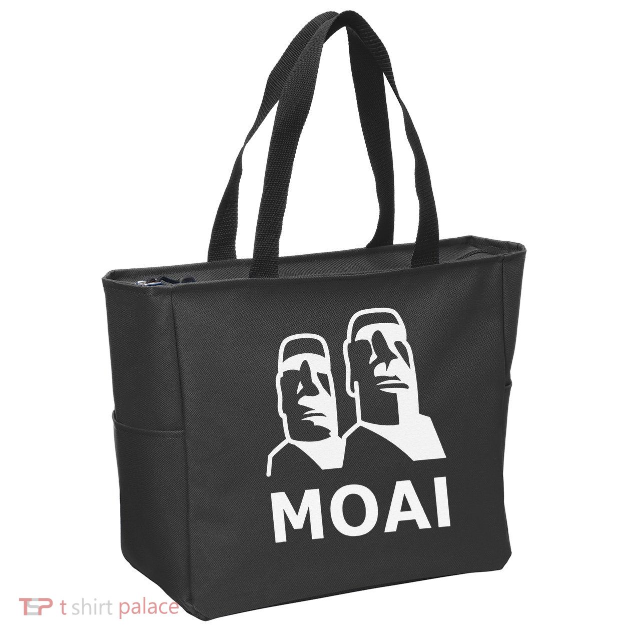 Moai Statues Easter Island Heads Polynesia Zip Tote Bag