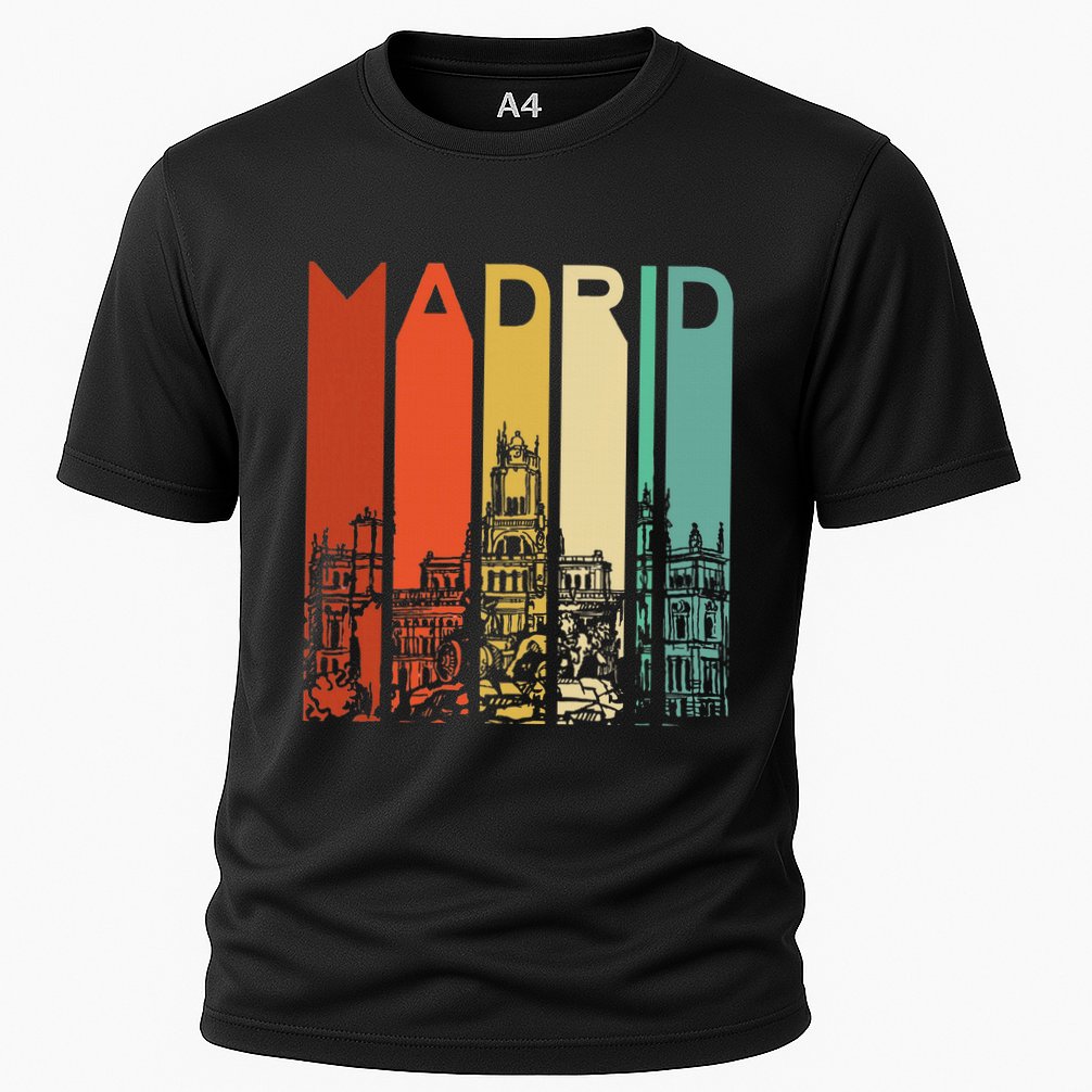 Madrid Spain Espana Barcelona Catalonia Spanish Retro Basque Cooling Performance Crew T-Shirt