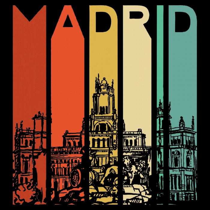 Madrid Spain Espana Barcelona Catalonia Spanish Retro Basque Cooling Performance Crew T-Shirt