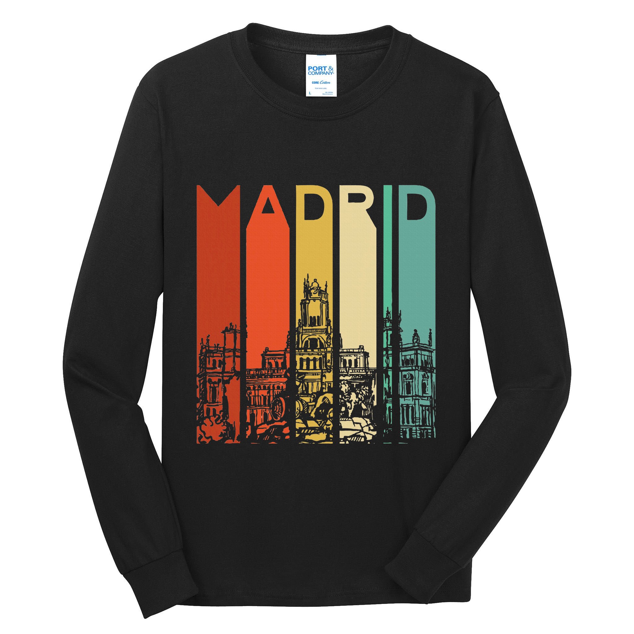 Madrid Spain Espana Barcelona Catalonia Spanish Retro Basque Tall Long Sleeve T-Shirt