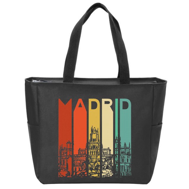 Madrid Spain Espana Barcelona Catalonia Spanish Retro Basque Zip Tote Bag