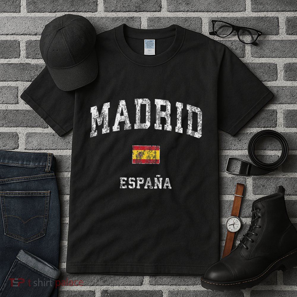 Madrid Spain Espana Vintage Athletic Sports Design Tall T-Shirt