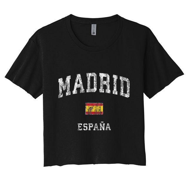 Madrid Spain Espana Vintage Athletic Sports Design Crop Top