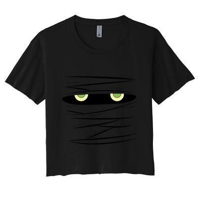 Mummy Scary Eyes Mummyfication Wrap Halloween Creature Gift Crop Top