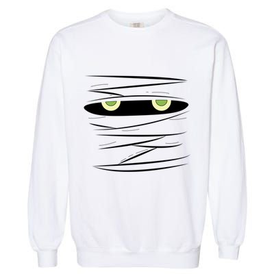 Mummy Scary Eyes Mummyfication Wrap Halloween Creature Gift Garment-Dyed Sweatshirt