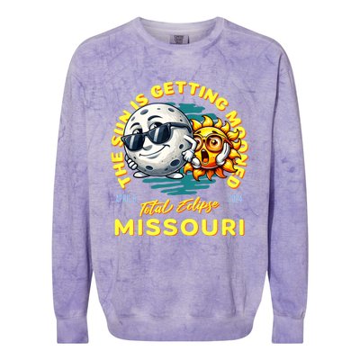 Missouri Solar Eclipse Apr 8 2024 Sun Is Getting Mooned Colorblast Crewneck Sweatshirt