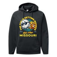 Missouri Solar Eclipse Apr 8 2024 Sun Is Getting Mooned Performance Fleece Hoodie