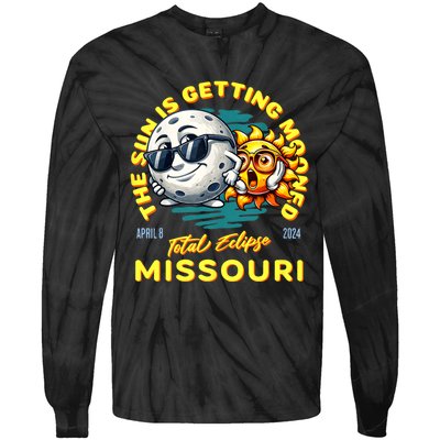 Missouri Solar Eclipse Apr 8 2024 Sun Is Getting Mooned Tie-Dye Long Sleeve Shirt