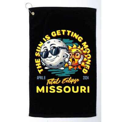 Missouri Solar Eclipse Apr 8 2024 Sun Is Getting Mooned Platinum Collection Golf Towel