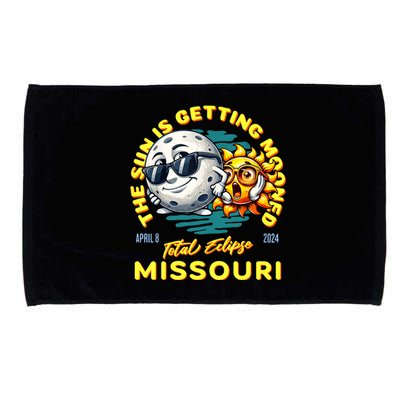 Missouri Solar Eclipse Apr 8 2024 Sun Is Getting Mooned Microfiber Hand Towel