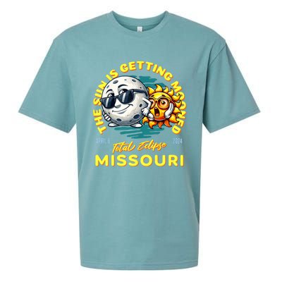 Missouri Solar Eclipse Apr 8 2024 Sun Is Getting Mooned Sueded Cloud Jersey T-Shirt