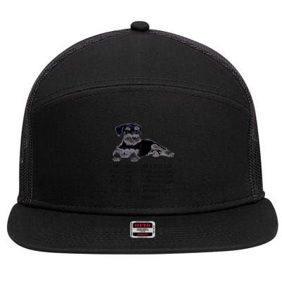 Miniature Schnauzer Funny Gift 7 Panel Mesh Trucker Snapback Hat