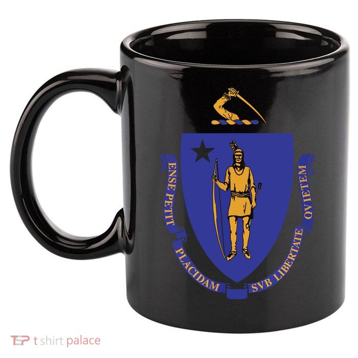 Massachusetts State Flag Us State Flag 11oz C Handle Ceramic Mug