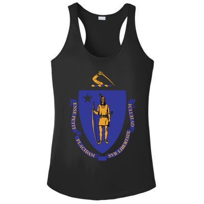 Massachusetts State Flag Us State Flag Ladies PosiCharge Competitor Racerback Tank