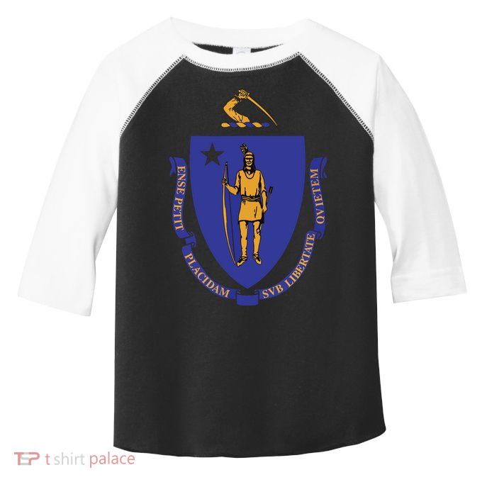 Massachusetts State Flag Us State Flag Toddler Fine Jersey T-Shirt