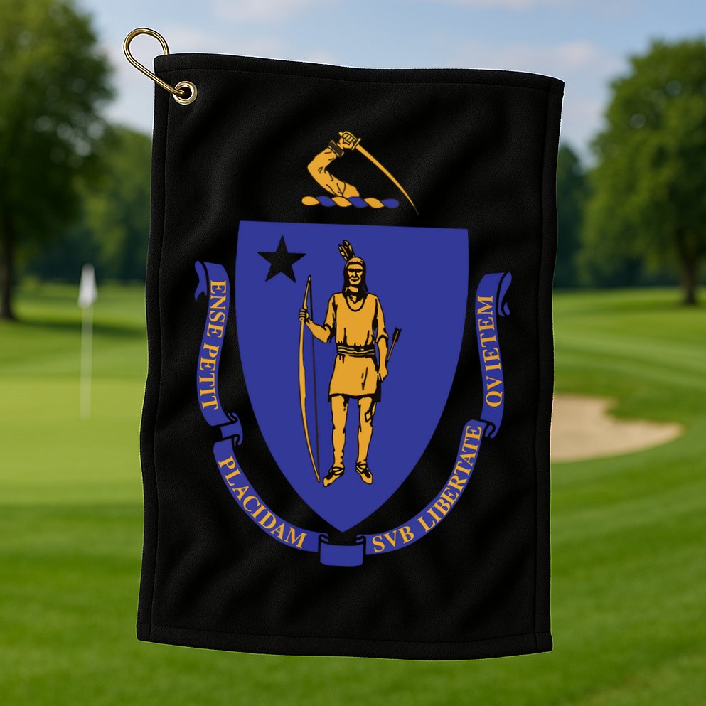 Massachusetts State Flag Us State Flag Golf Towel