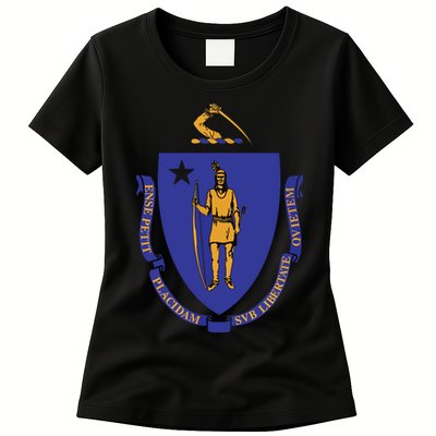 Massachusetts State Flag Us State Flag Womens T-Shirt