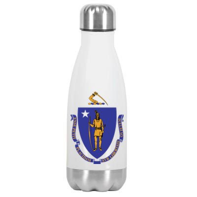 Massachusetts State Flag Us State Flag Stainless Steel Insulated Water Bottle