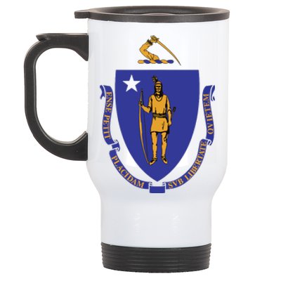 Massachusetts State Flag Us State Flag Stainless Steel Travel Mug