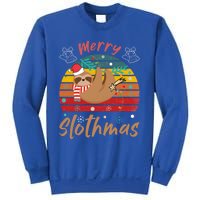 Merry Slothmas Funny Christmas Pajama Sloth Lovers Vintage Gift Sweatshirt