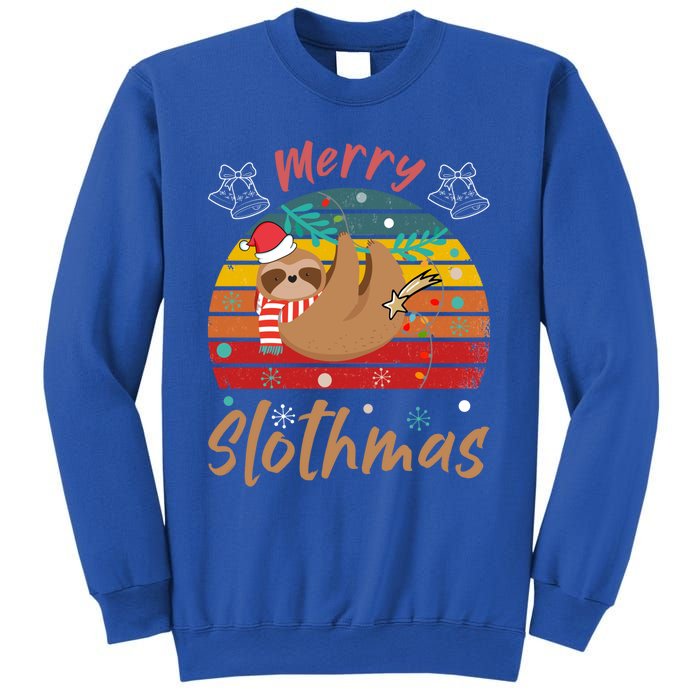 Merry Slothmas Funny Christmas Pajama Sloth Lovers Vintage Gift Sweatshirt