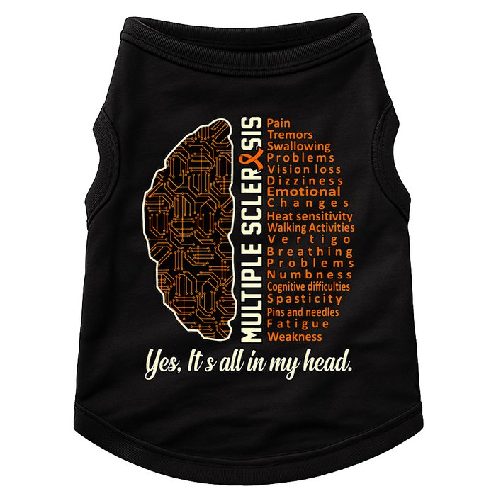 Multiple Sclerosis Facts Ms Awareness Support Graphic Doggie Tank