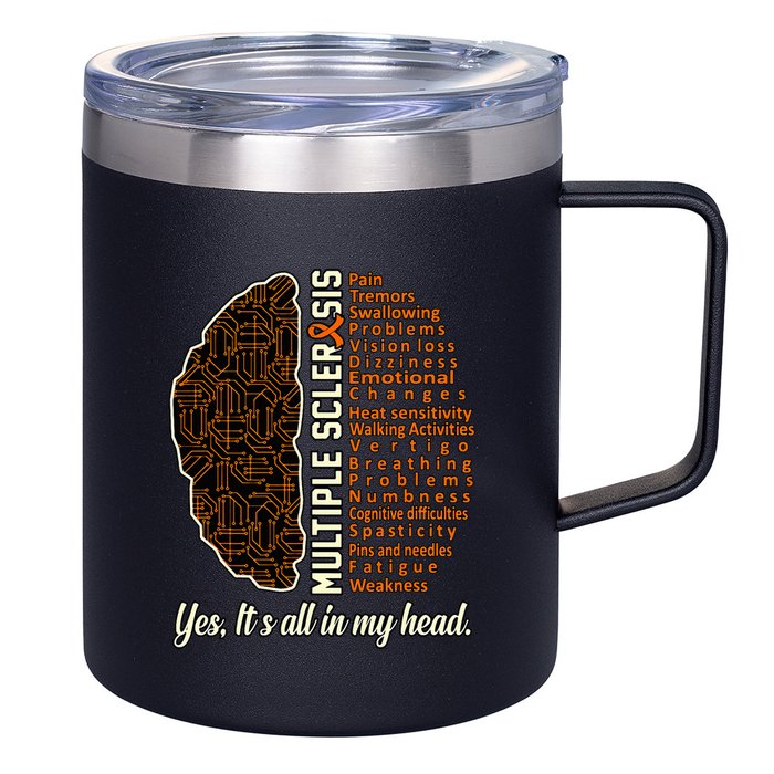 Multiple Sclerosis Facts Ms Awareness Support Graphic 12oz Stainless Steel Coffee Mug