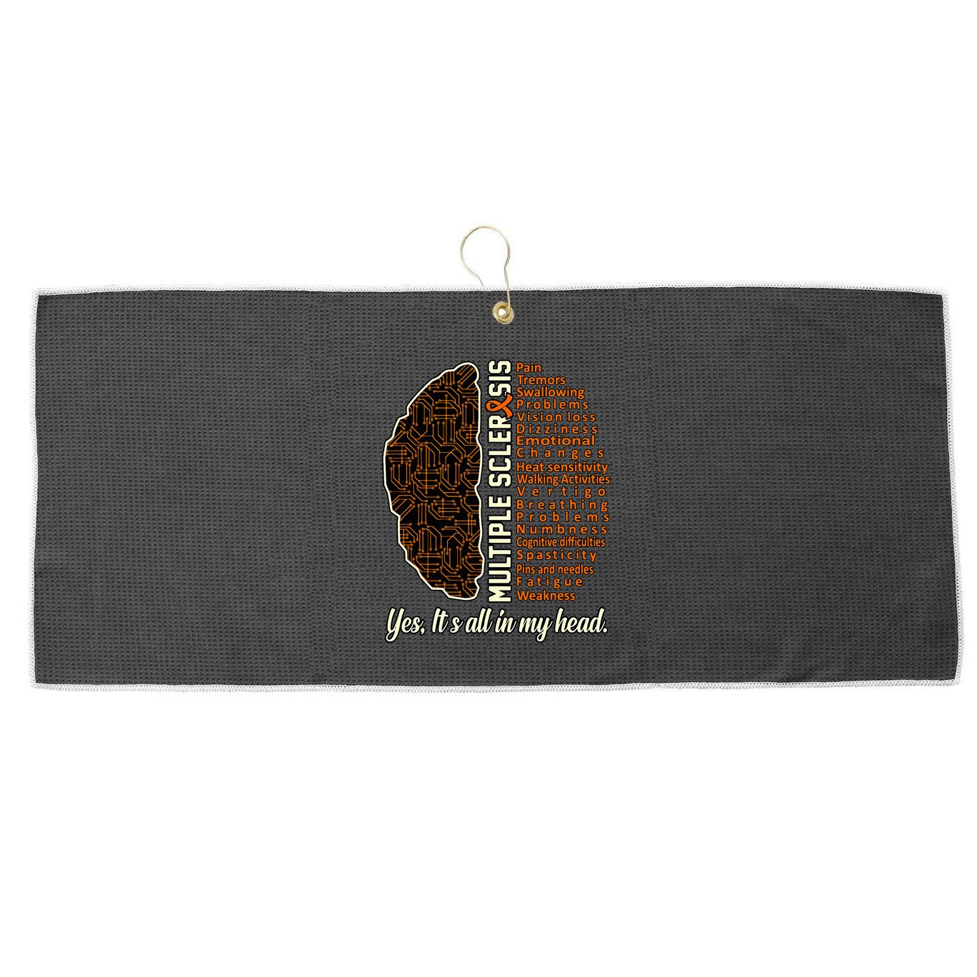Multiple Sclerosis Facts Ms Awareness Support Graphic Large Microfiber Waffle Golf Towel