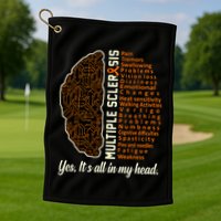 Multiple Sclerosis Facts Ms Awareness Support Graphic Golf Towel