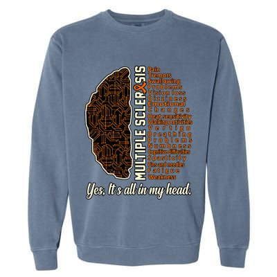 Multiple Sclerosis Facts Ms Awareness Support Graphic Garment-Dyed Sweatshirt
