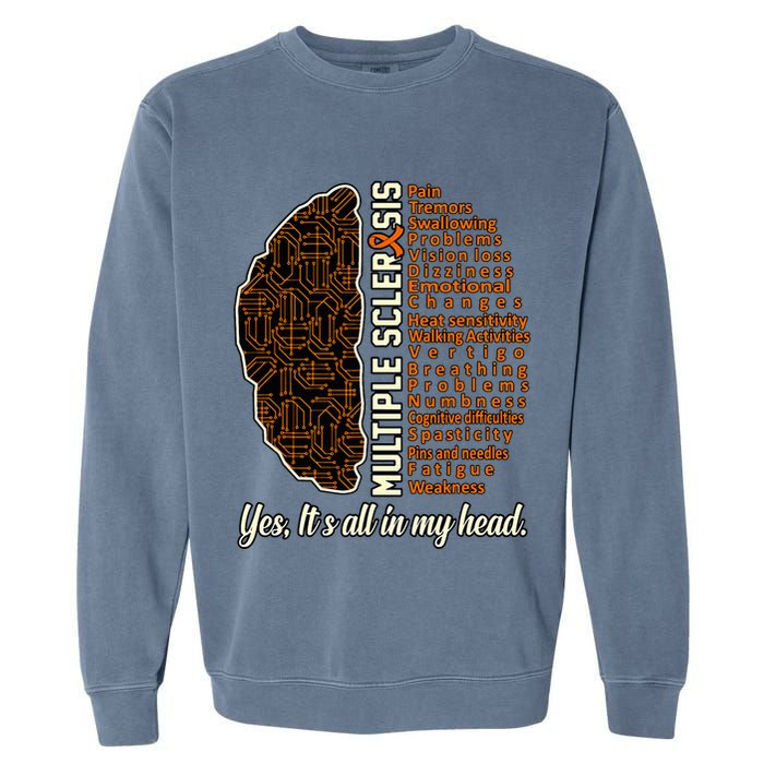 Multiple Sclerosis Facts Ms Awareness Support Graphic Garment-Dyed Sweatshirt