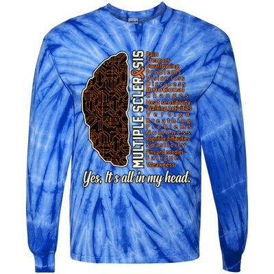 Multiple Sclerosis Facts Ms Awareness Support Graphic Tie-Dye Long Sleeve Shirt