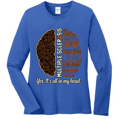 Multiple Sclerosis Facts Ms Awareness Support Graphic Ladies Long Sleeve Shirt