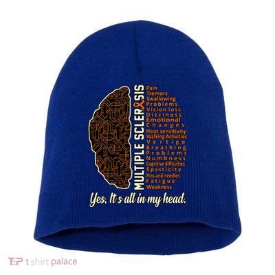 Multiple Sclerosis Facts Ms Awareness Support Graphic Short Acrylic Beanie