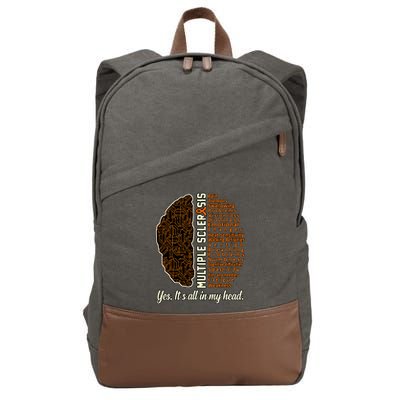 Multiple Sclerosis Facts Ms Awareness Support Graphic Cotton Canvas Backpack