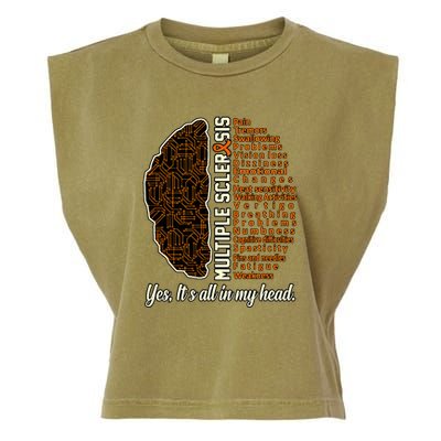 Multiple Sclerosis Facts Ms Awareness Support Graphic Garment-Dyed Women's Muscle Tee