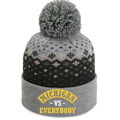 Michigan Sports Fan Pride Bold Statement Apparel Design The Baniff Cuffed Pom Beanie