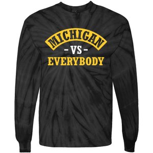 Michigan Sports Fan Pride Bold Statement Apparel Design Tie-Dye Long Sleeve Shirt