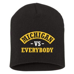 Michigan Sports Fan Pride Bold Statement Apparel Design Short Acrylic Beanie