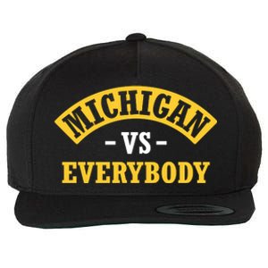 Michigan Sports Fan Pride Bold Statement Apparel Design Wool Snapback Cap