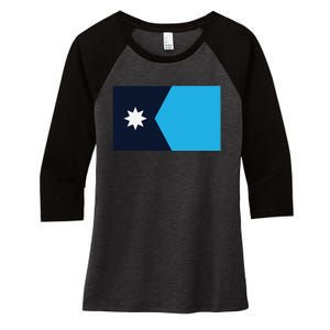 Minnesota State Flag Women's Tri-Blend 3/4-Sleeve Raglan Shirt