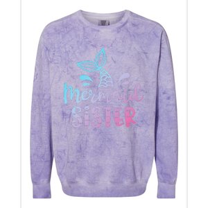 Mermaid Sister Funny Women Family Matching Birthday Colorblast Crewneck Sweatshirt